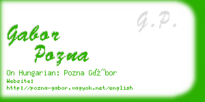 gabor pozna business card